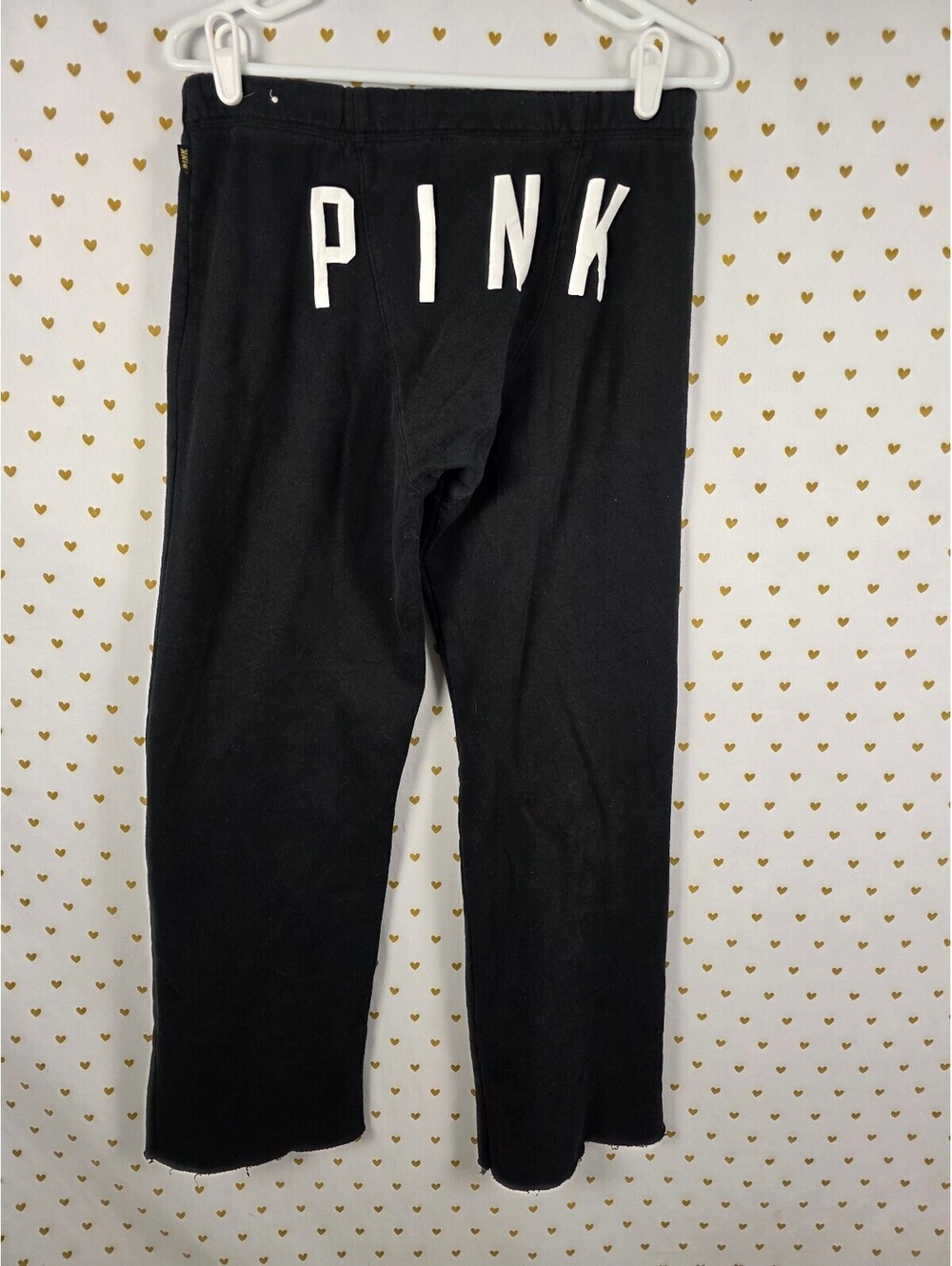 Victorias Secret PINK Boyfriend XS Diaper Butt Sweats Sweatpants Black Flare